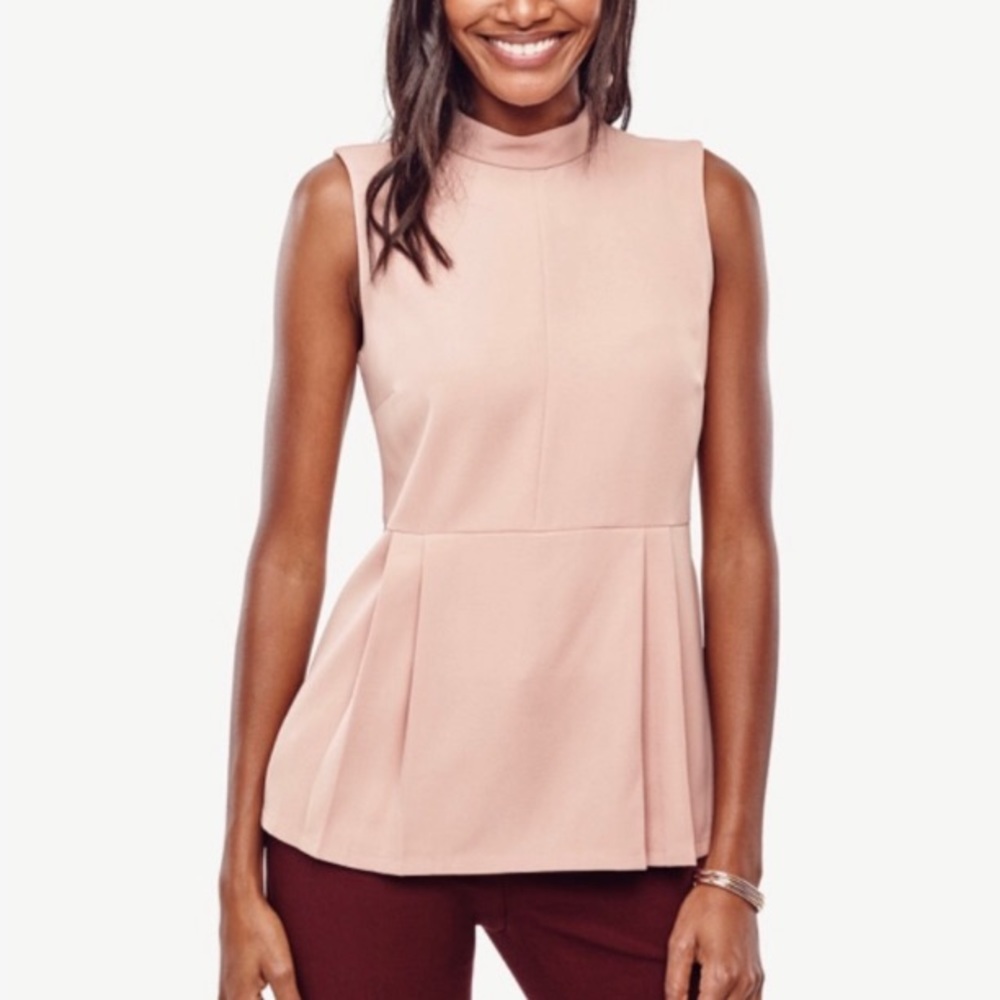 Ann Taylor Sleeveless Peplum Blouse